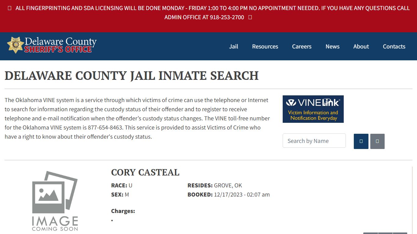 Inmate Search - Delaware County Sheriff's Office